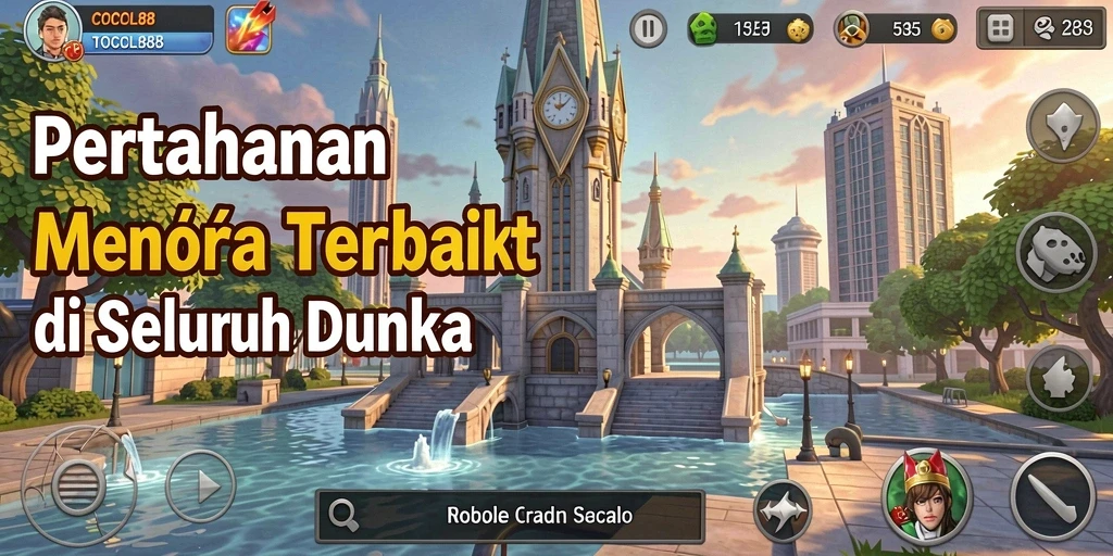 Screenshot COCOL88 menampilkan aksi menara pertahanan yang epic.