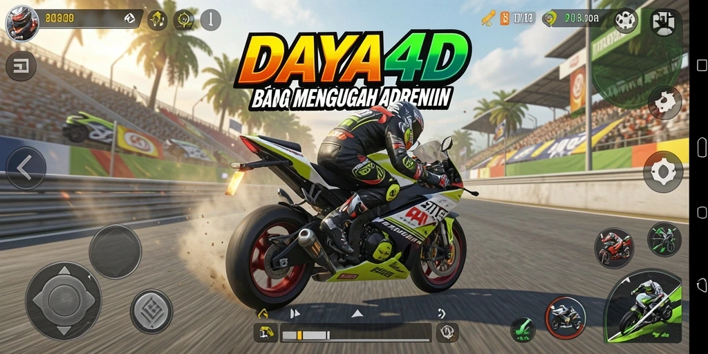 Tampilan gameplay balapan motor yang menegangkan dan penuh aksi.