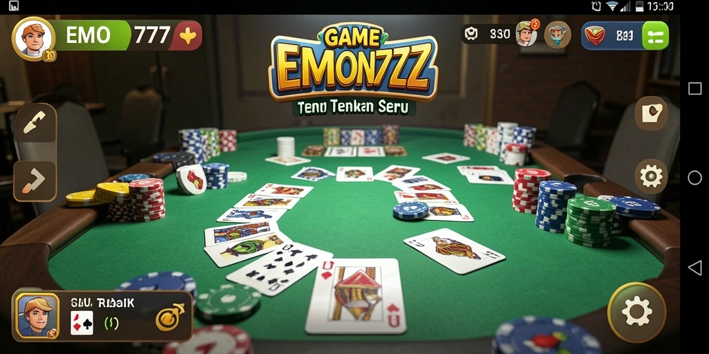 Tampilan menarik dari gameplay EMON777 saat bermain Gaple.