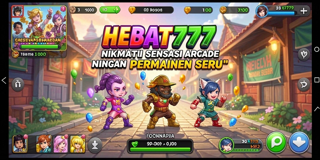 Tangkapan layar HEBAT777 menampilkan gameplay Arcade yang seru dan penuh warna.