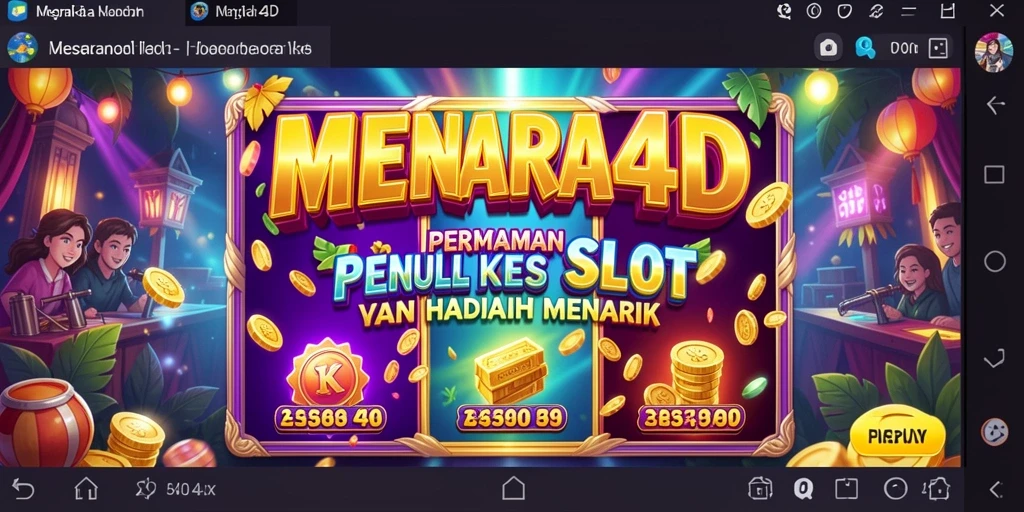 Tampilan gameplay MENARA4D yang menarik dengan tema slot yang menyenangkan.