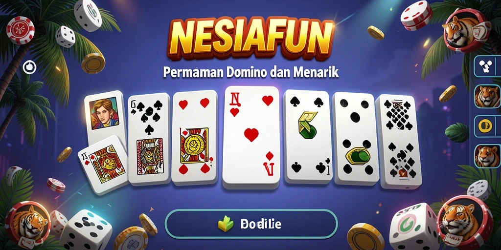 Screenshot game NESIAFUN menampilkan aksi seru permainan Domino.
