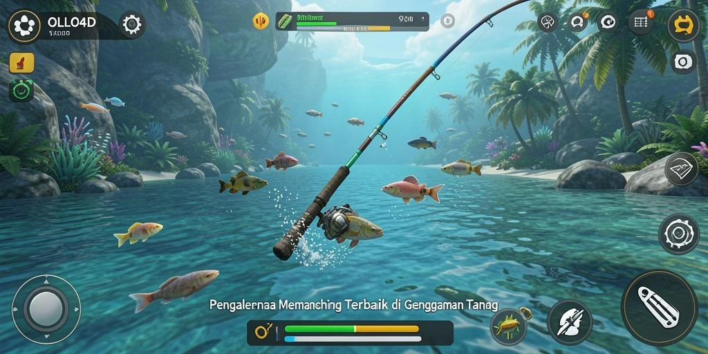 Tangkapan ikan yang spektakuler dalam gameplay OLLO4D.