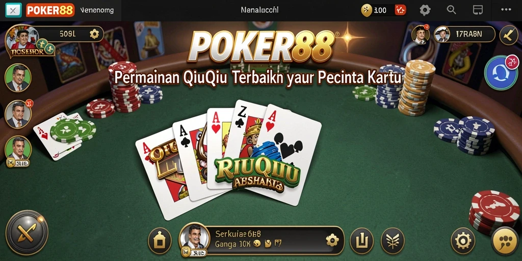 Screenshot utama POKER88 menampilkan gameplay QiuQiu yang seru.