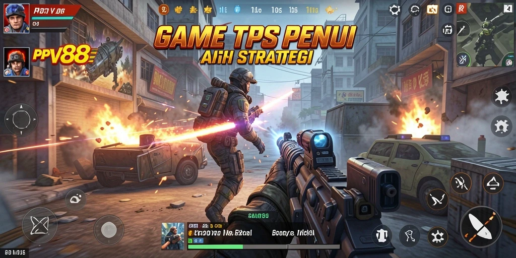 Tangkapan layar gameplay PPV88 yang menunjukkan aksi seru dalam pertempuran TPS.