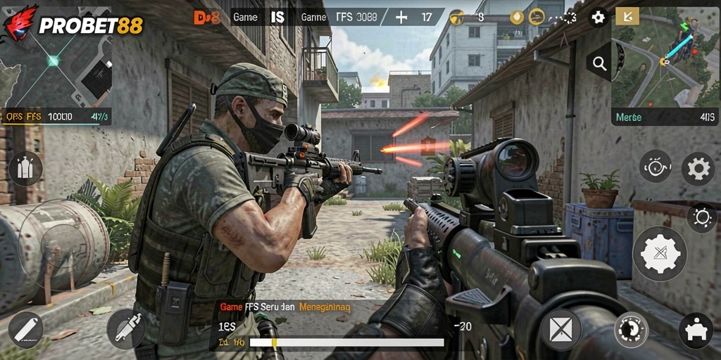 Tampilan gameplay seru dalam PROBET88 dengan aksi tembak-menembak intens.