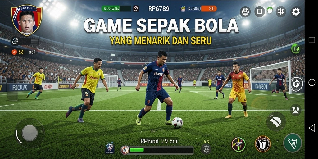 Tangkapan layar RP6789 menampilkan aksi permainan sepak bola yang mendebarkan.