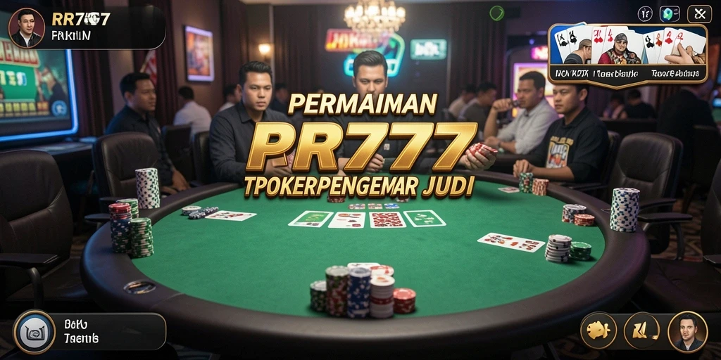 Tampilan gameplay Poker yang menegangkan di RR777.