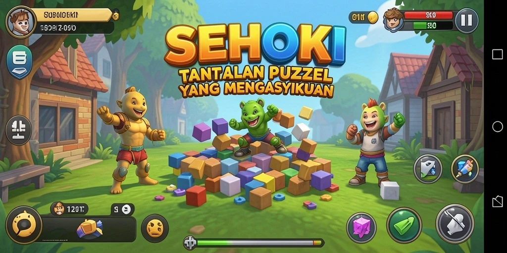 Tampilan gameplay SEHOKI dengan tantangan puzzle menarik.